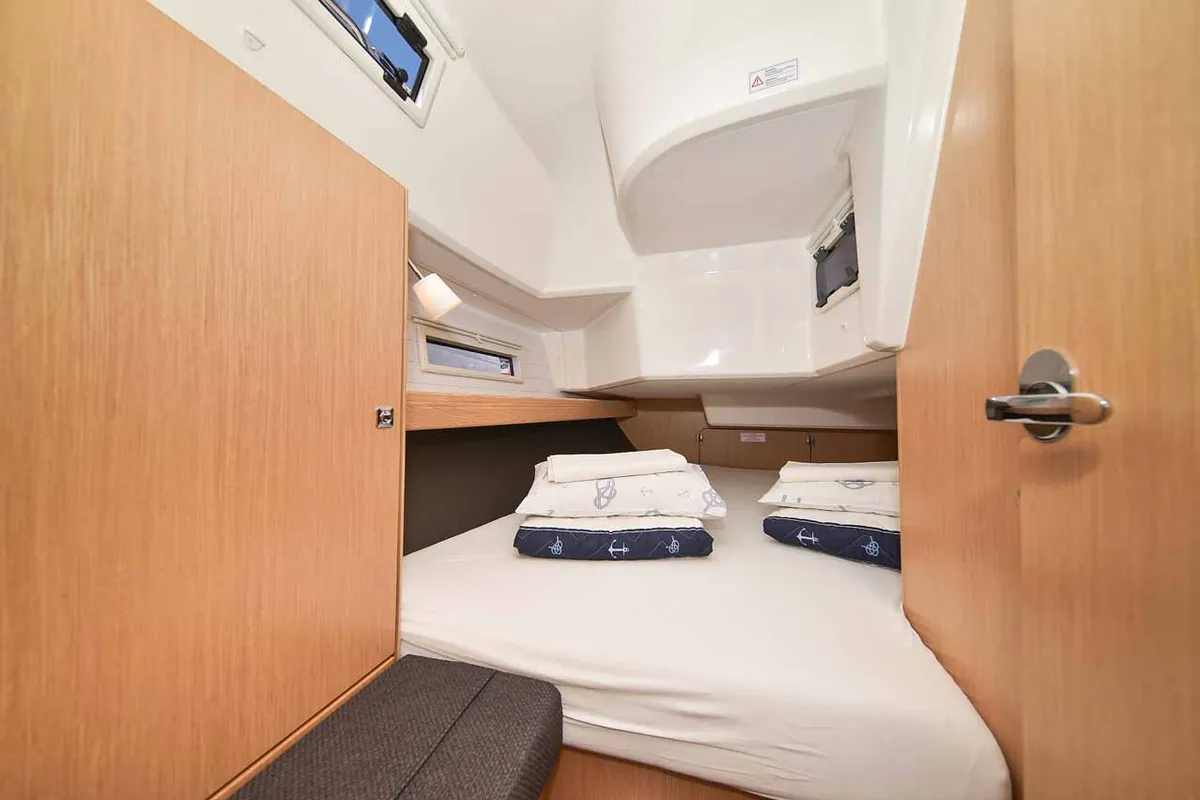 Cabin on White Pearl , a Bavaria Cruiser 37 sailboat at Grad Biograd na Moru, Croatia