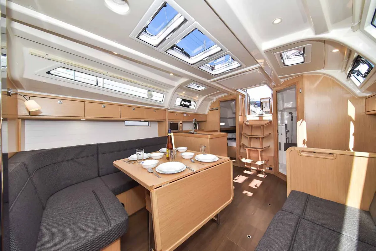 Salon of White Pearl , a Bavaria Cruiser 37 sailboat at Grad Biograd na Moru, Croatia