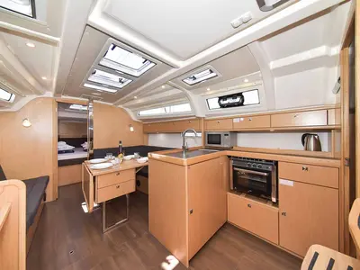 Galley of White Pearl , a Bavaria Cruiser 37 sailboat at Grad Biograd na Moru, Croatia