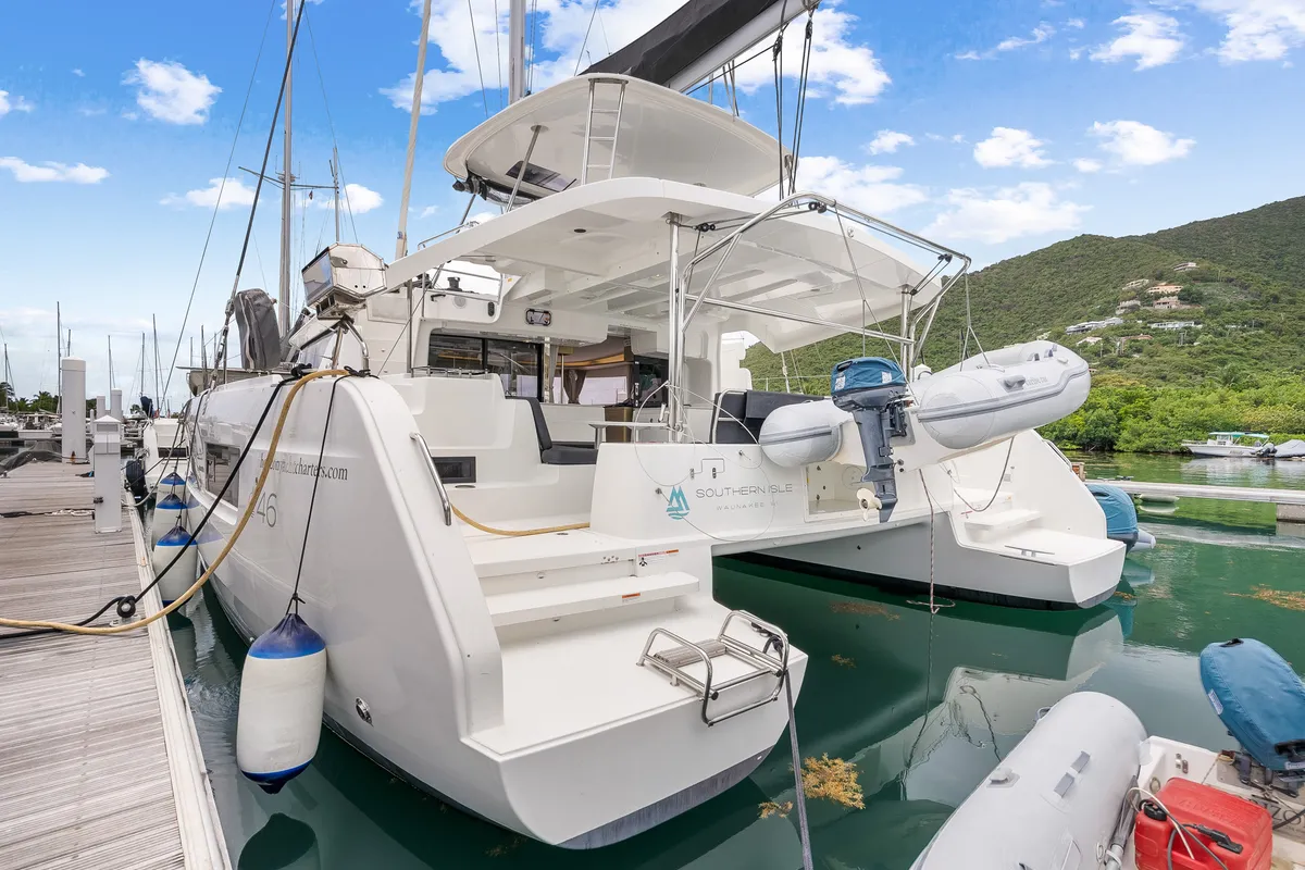 Exterior view of Southern Isle, a Lagoon 46 catamaran at Road Town, British Virgin Islands