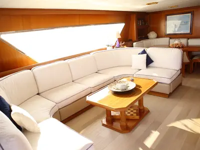 Salon of Ziveli, a Alalunga 78 motor yacht at Termoli, Italy