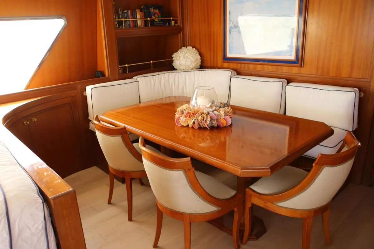 Salon of Ziveli, a Alalunga 78 motor yacht at Termoli, Italy