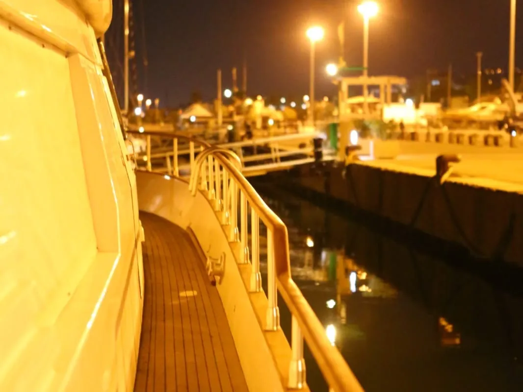 Deck of Ziveli, a Alalunga 78 motor yacht at Termoli, Italy