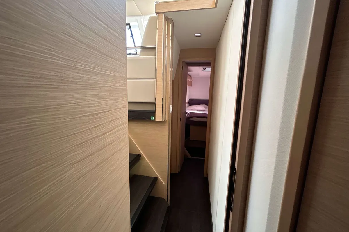 Deutz, a Fountaine Pajot Astréa 42 catamaran at Salerno, Italy