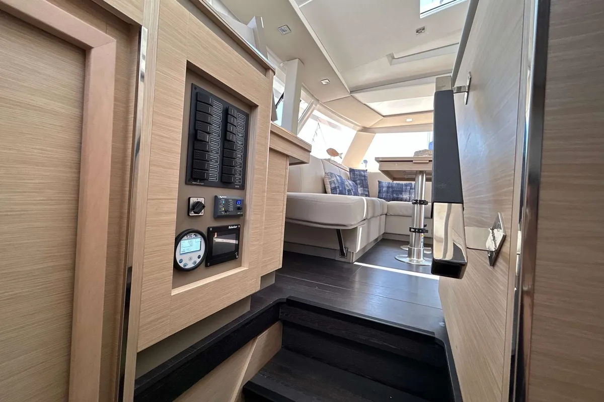 Deutz, a Fountaine Pajot Astréa 42 catamaran at Salerno, Italy