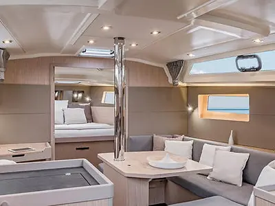 Salon of Blue Hop, a Beneteau Oceanis 41.1 sailboat at Grimaud, France