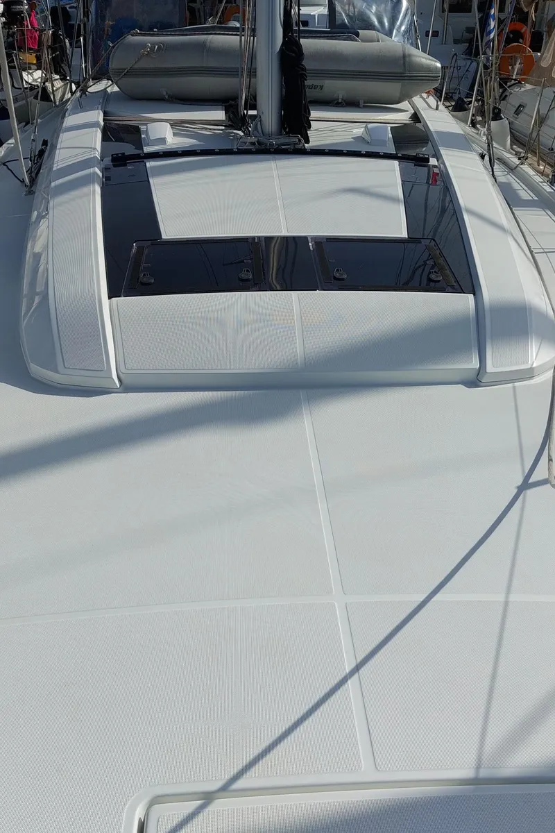 Kalmi, a Beneteau Oceanis 46.1 sailboat at Lavreotiki Municipal Unit, Greece