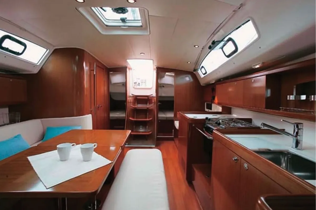 Salon of Tosca, a Beneteau Oceanis 40 sailboat at Municipal Unit of Elefsina, Greece