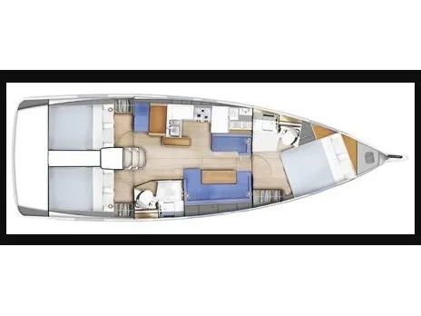 Floor plan of Ohana, a Jeanneau Sun Odyssey 410 sailboat at San Vincenzo, Italy