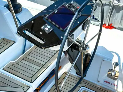 Cockpit of Alkor, a Dufour 44 sailboat at Grad Pula, Croatia
