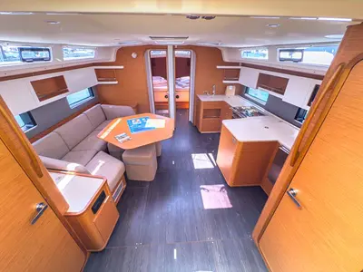 Salon of Alkor, a Dufour 44 sailboat at Grad Pula, Croatia