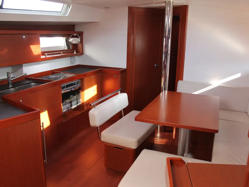 Salon of Fantasy Planet, a Beneteau Oceanis 45 sailboat at Marsala, Italy