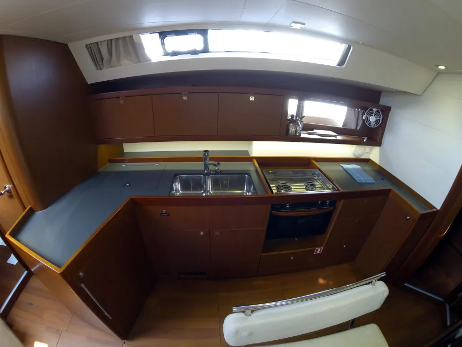 Galley of Neška II, a Beneteau Oceanis 45 sailboat at Grad Šibenik, Croatia