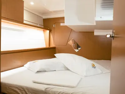 Cabin on Dawn, a Bavaria C45 sailboat at Municipal Unit of Lefkada, Greece