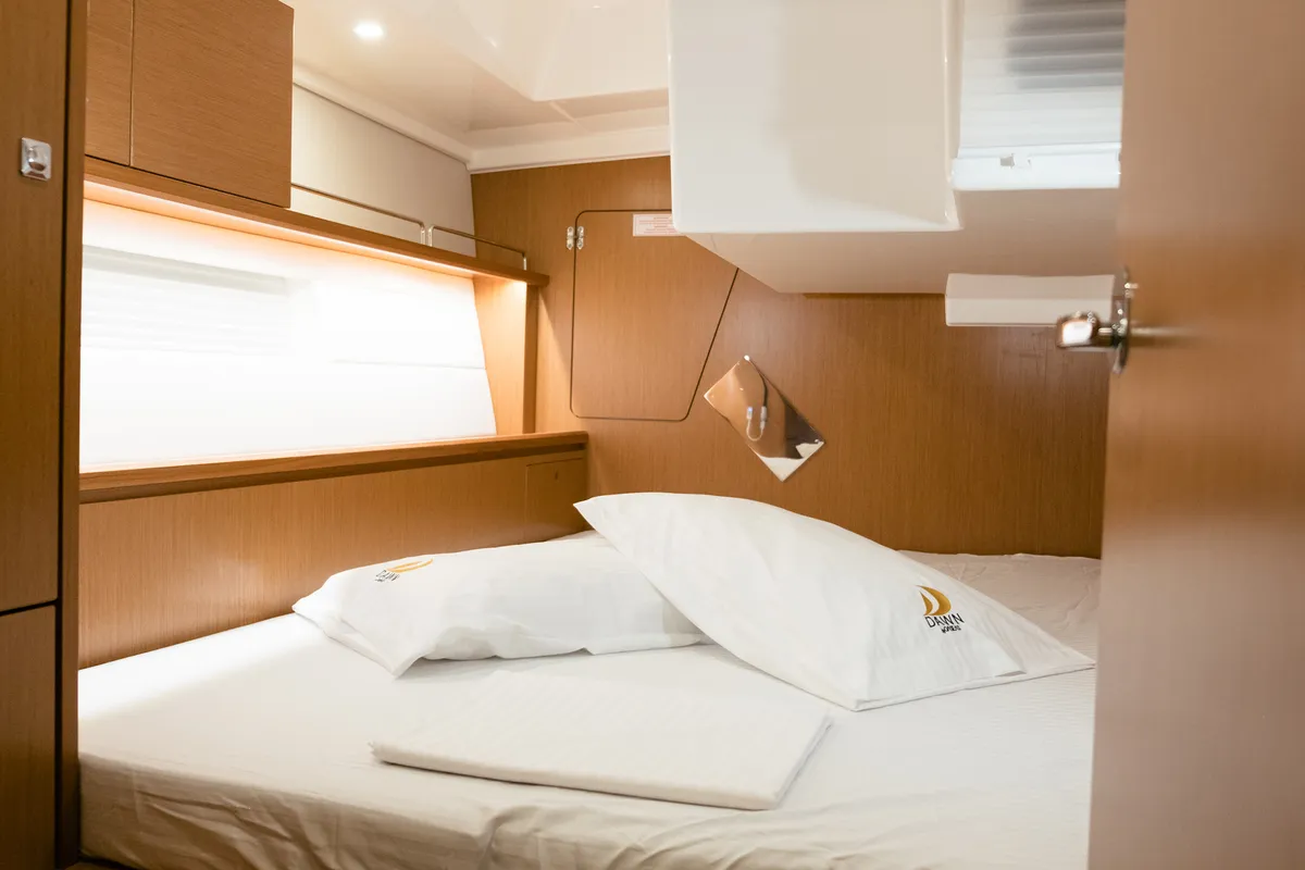 Cabin on Dawn, a Bavaria C45 sailboat at Municipal Unit of Lefkada, Greece