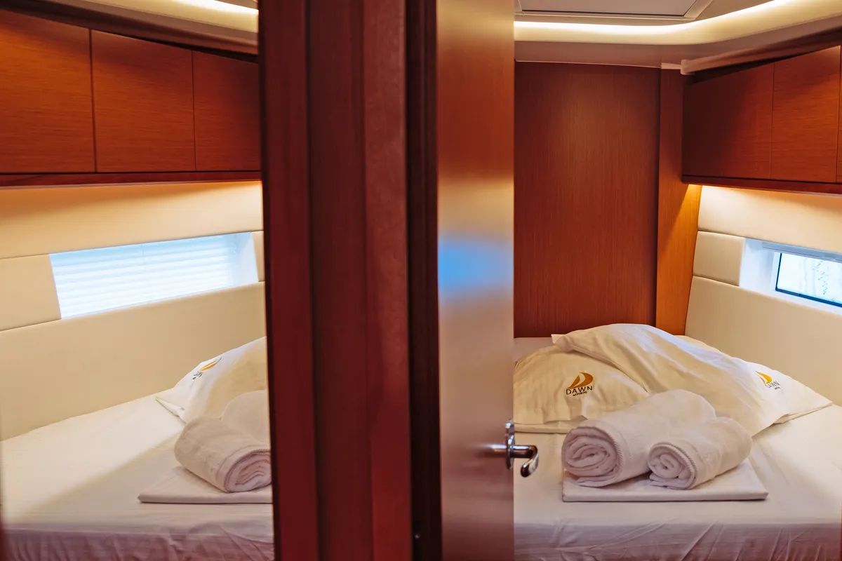 Cabin on Dawn, a Bavaria C45 sailboat at Municipal Unit of Lefkada, Greece
