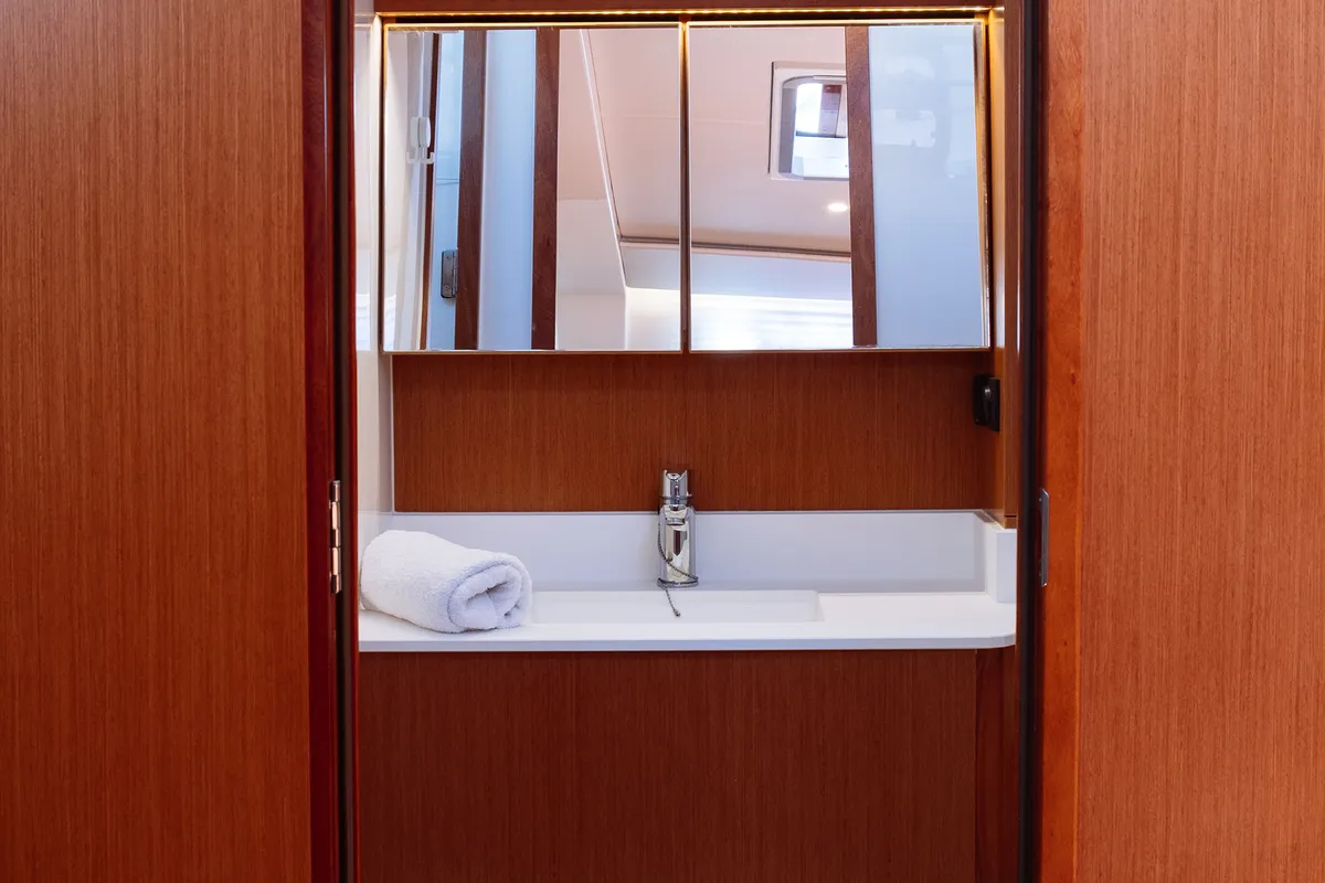 Head on Dawn, a Bavaria C45 sailboat at Municipal Unit of Lefkada, Greece