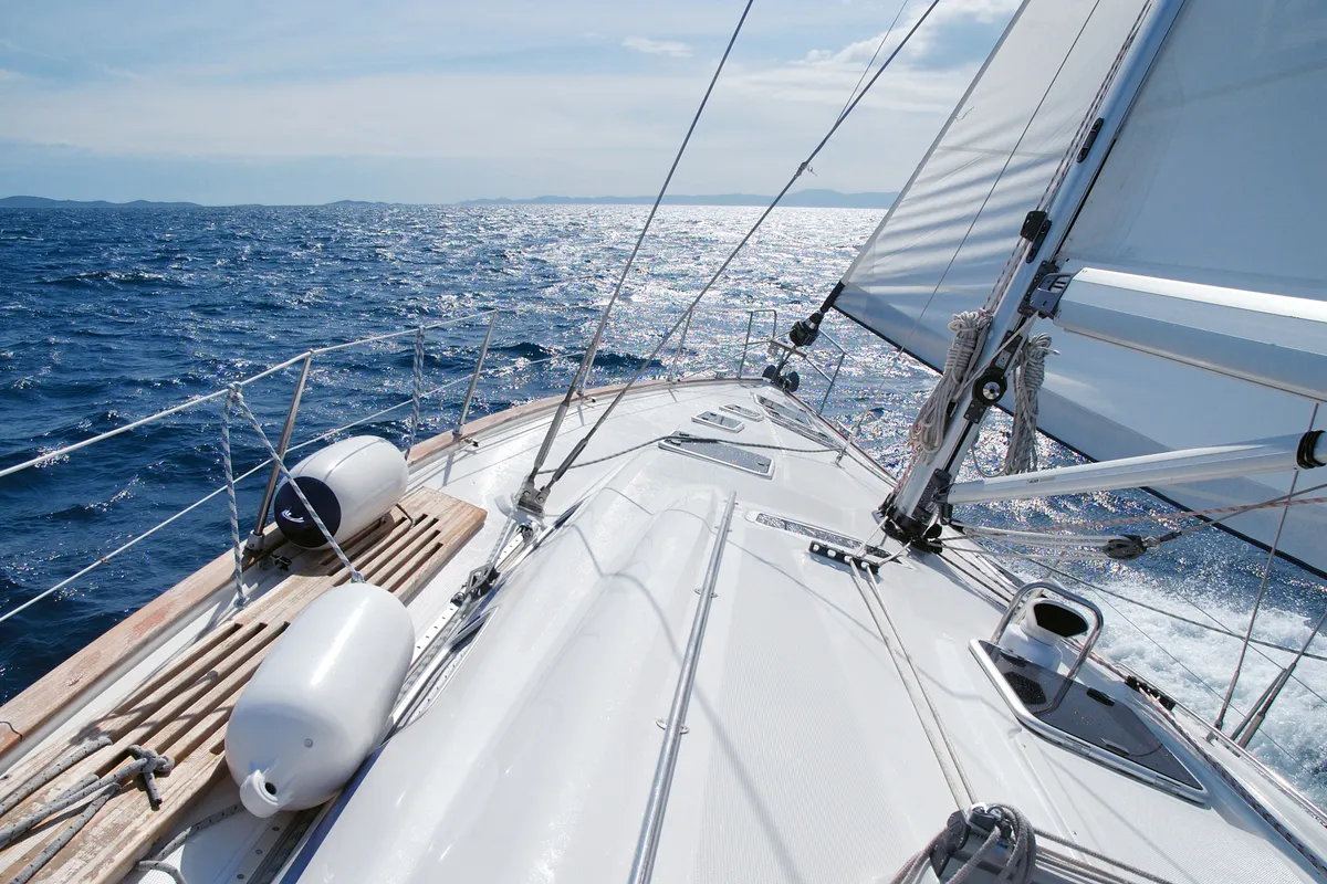 Deck of Lady Butterfly, a Bavaria 40 Cruiser sailboat at Općina Tučepi, Croatia