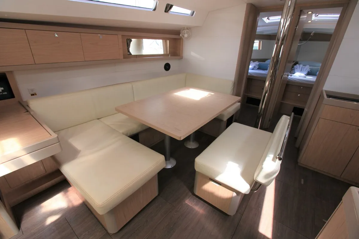 Salon of J Dog, a Beneteau Oceanis 48 sailboat at Road Town, British Virgin Islands