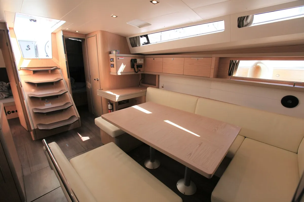 Salon of J Dog, a Beneteau Oceanis 48 sailboat at Road Town, British Virgin Islands