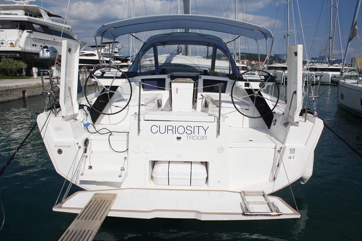 Curiosity , a Dufour 41 sailboat at Seget Donji, Croatia