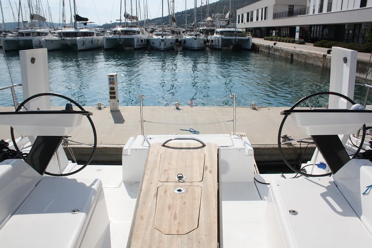 Curiosity , a Dufour 41 sailboat at Seget Donji, Croatia