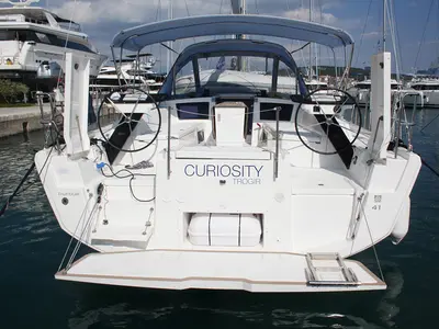 Curiosity , a Dufour 41 sailboat at Seget Donji, Croatia