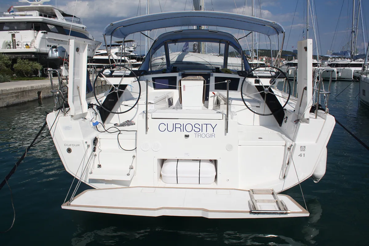 Curiosity , a Dufour 41 sailboat at Seget Donji, Croatia