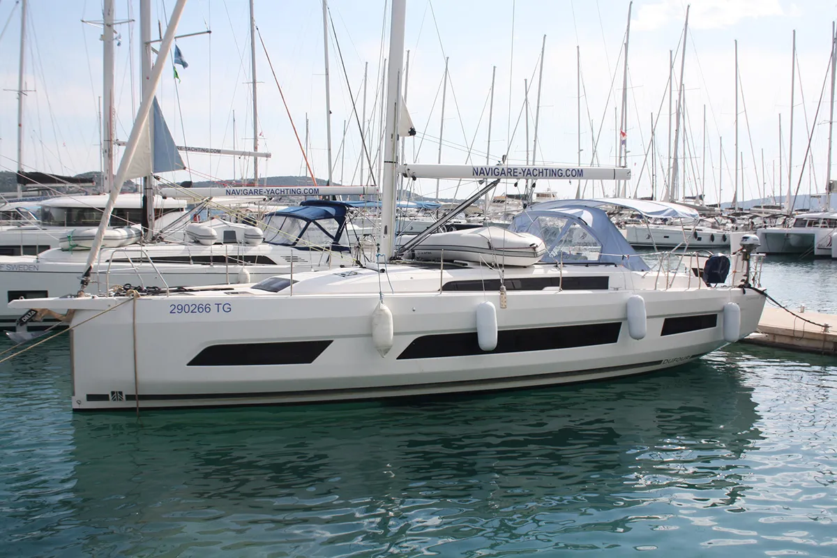 Curiosity , a Dufour 41 sailboat at Seget Donji, Croatia