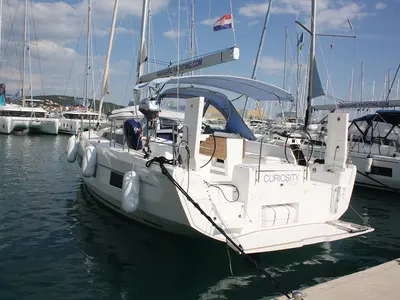 Curiosity , a Dufour 41 sailboat at Seget Donji, Croatia