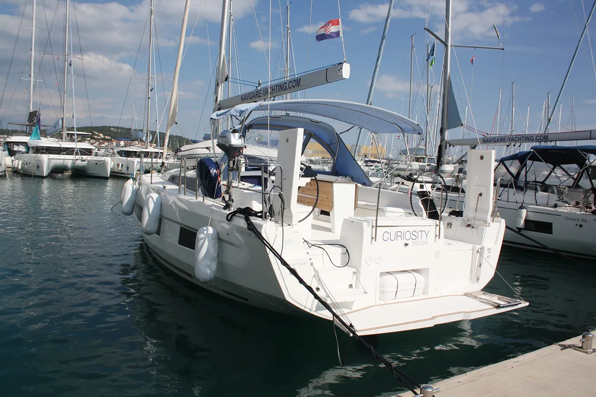 Curiosity , a Dufour 41 sailboat at Seget Donji, Croatia