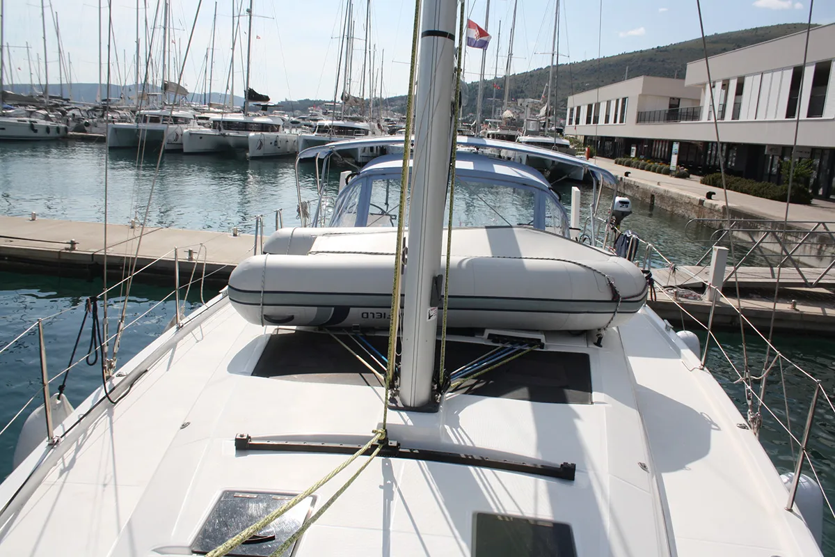 Curiosity , a Dufour 41 sailboat at Seget Donji, Croatia