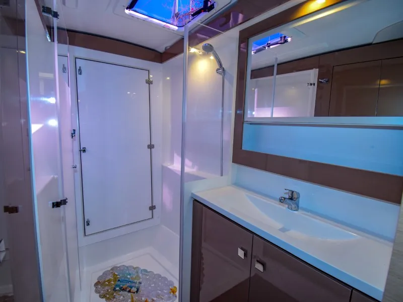 Head on Amber, a Fountaine Pajot Lucia 40 catamaran at Marmaris, Turkey