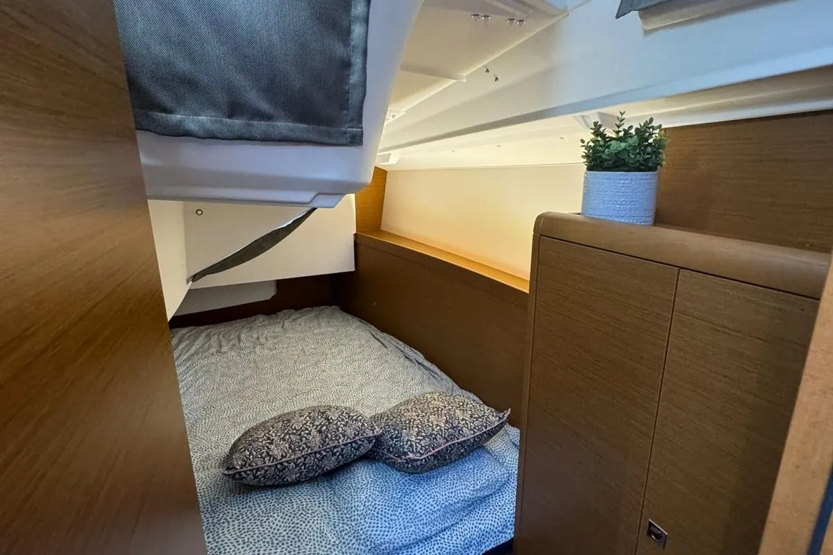 Cabin on Why Not, a Jeanneau Sun Odyssey 349 sailboat at Grad Biograd na Moru, Croatia