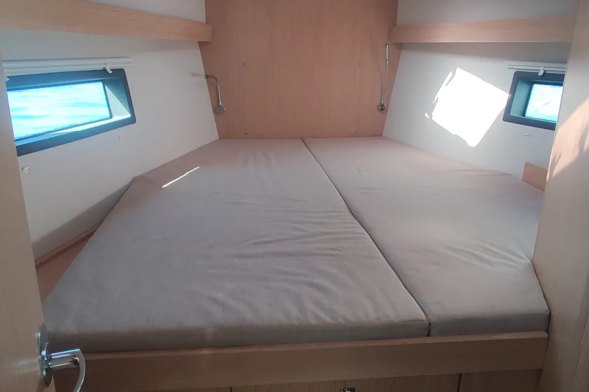 Cabin on Celestia, a Bavaria C42 sailboat at Volos, Greece