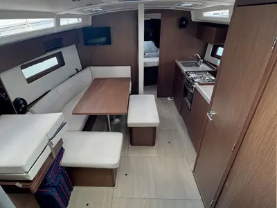 Salon of Katja, a Beneteau Oceanis 37.1 sailboat at Grad Biograd na Moru, Croatia