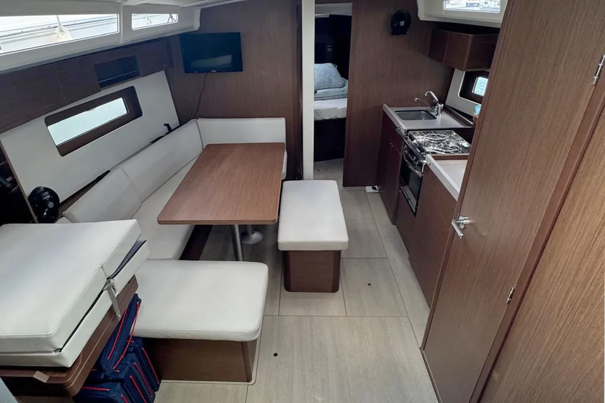 Salon of Katja, a Beneteau Oceanis 37.1 sailboat at Grad Biograd na Moru, Croatia