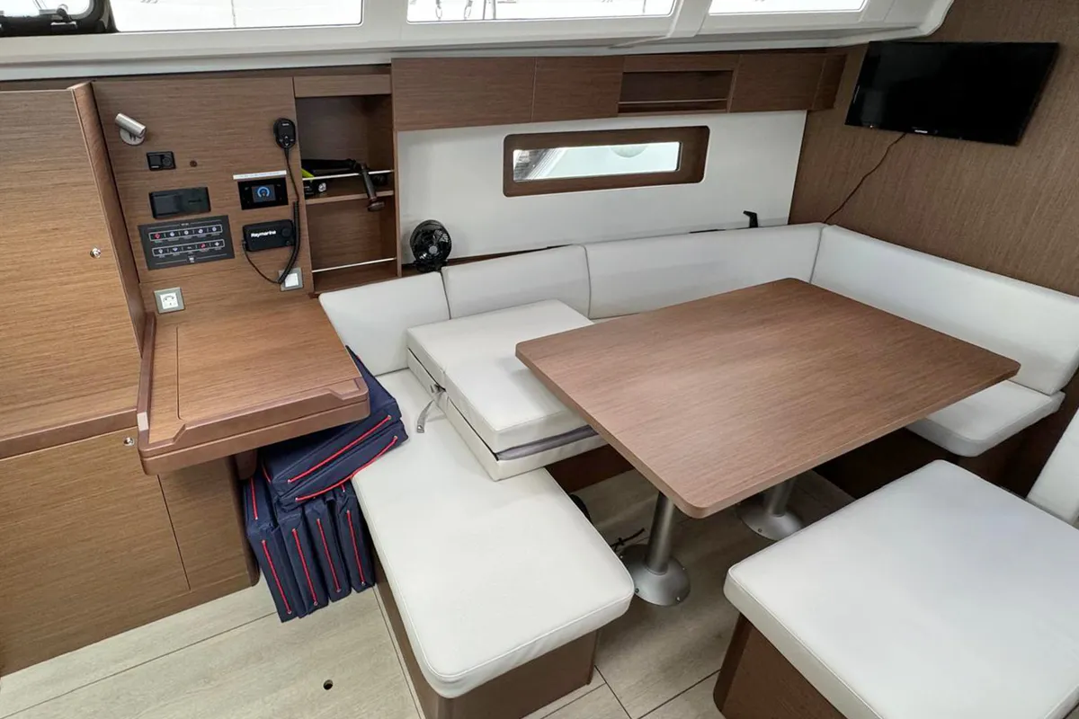 Salon of Katja, a Beneteau Oceanis 37.1 sailboat at Grad Biograd na Moru, Croatia