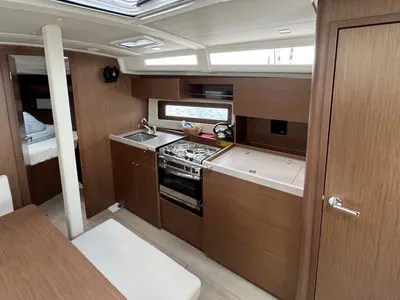 Galley of Katja, a Beneteau Oceanis 37.1 sailboat at Grad Biograd na Moru, Croatia