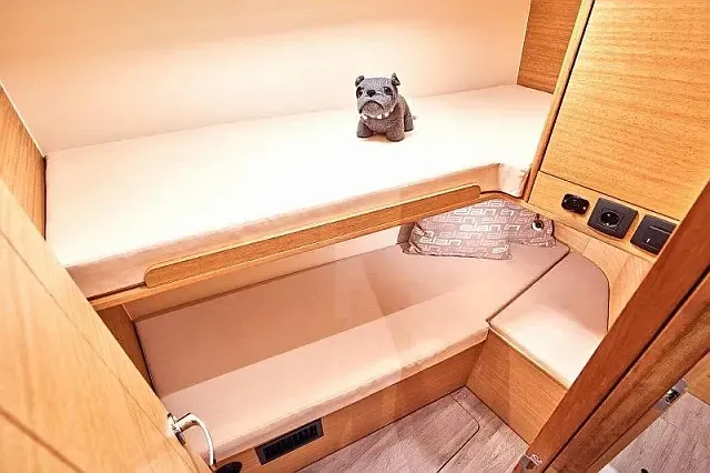 Cabin on Lillemor II, a Elan Impression 45.1 sailboat at Grad Trogir, Croatia