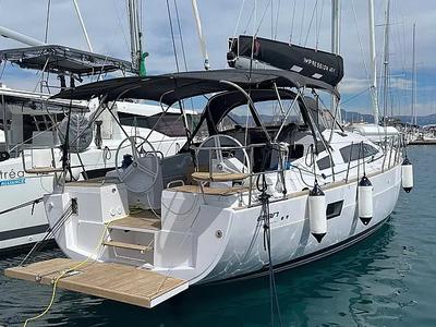 Deck of Lillemor II, a Elan Impression 45.1 sailboat at Grad Trogir, Croatia