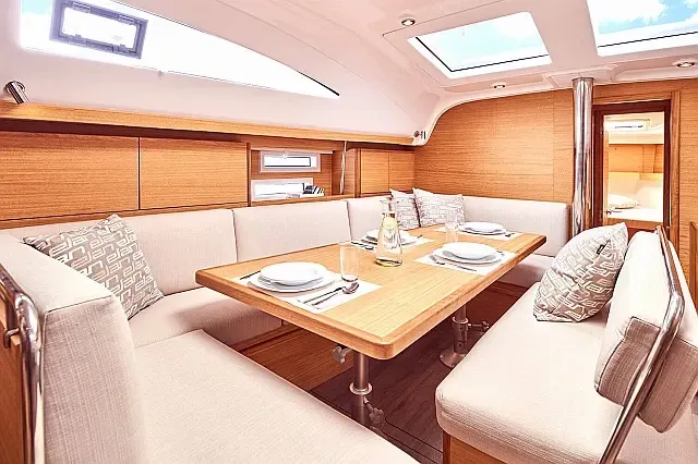 Salon of Lillemor II, a Elan Impression 45.1 sailboat at Grad Trogir, Croatia