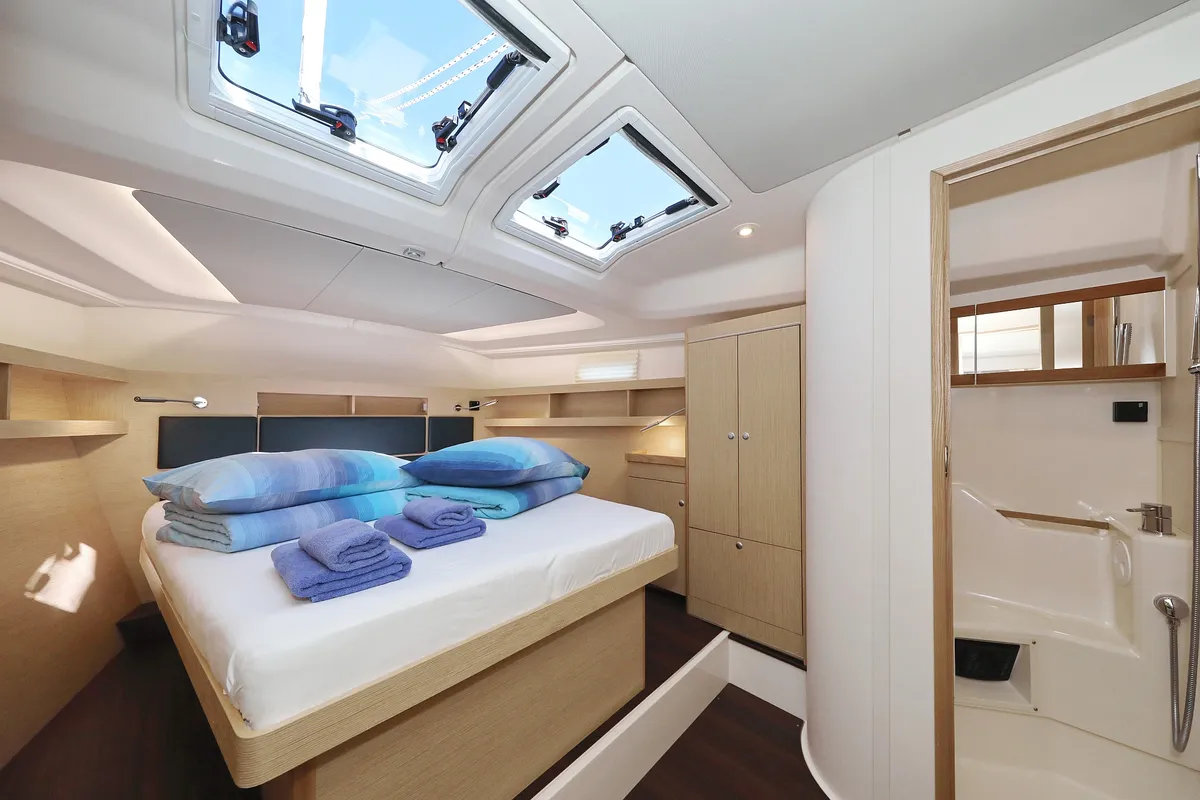 Cabin on Blue Bonnet Af Lovnas - OW, a Hanse 505 sailboat at Grad Biograd na Moru, Croatia