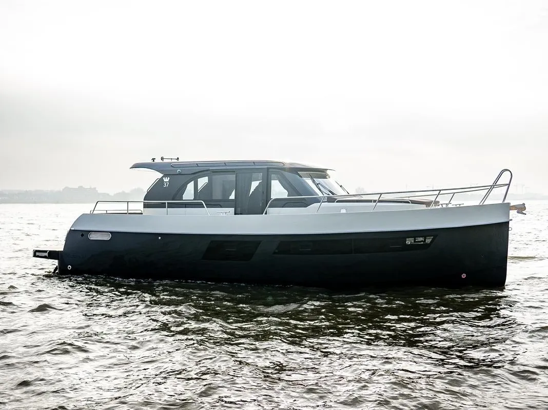 Exterior view of Hvar, a Maxima 37 motor yacht at Seget Donji, Croatia