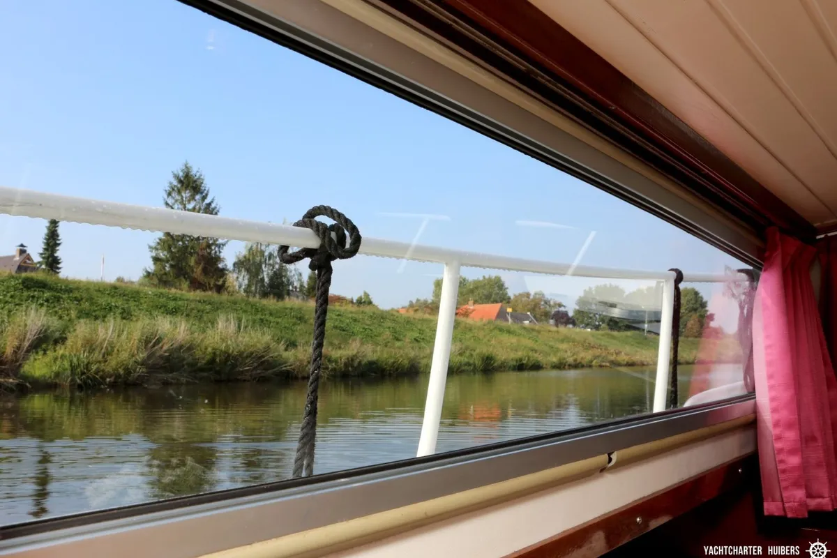 Deck of Haedi, a Courtevenne 830 motorboat at Heukelum, Netherlands