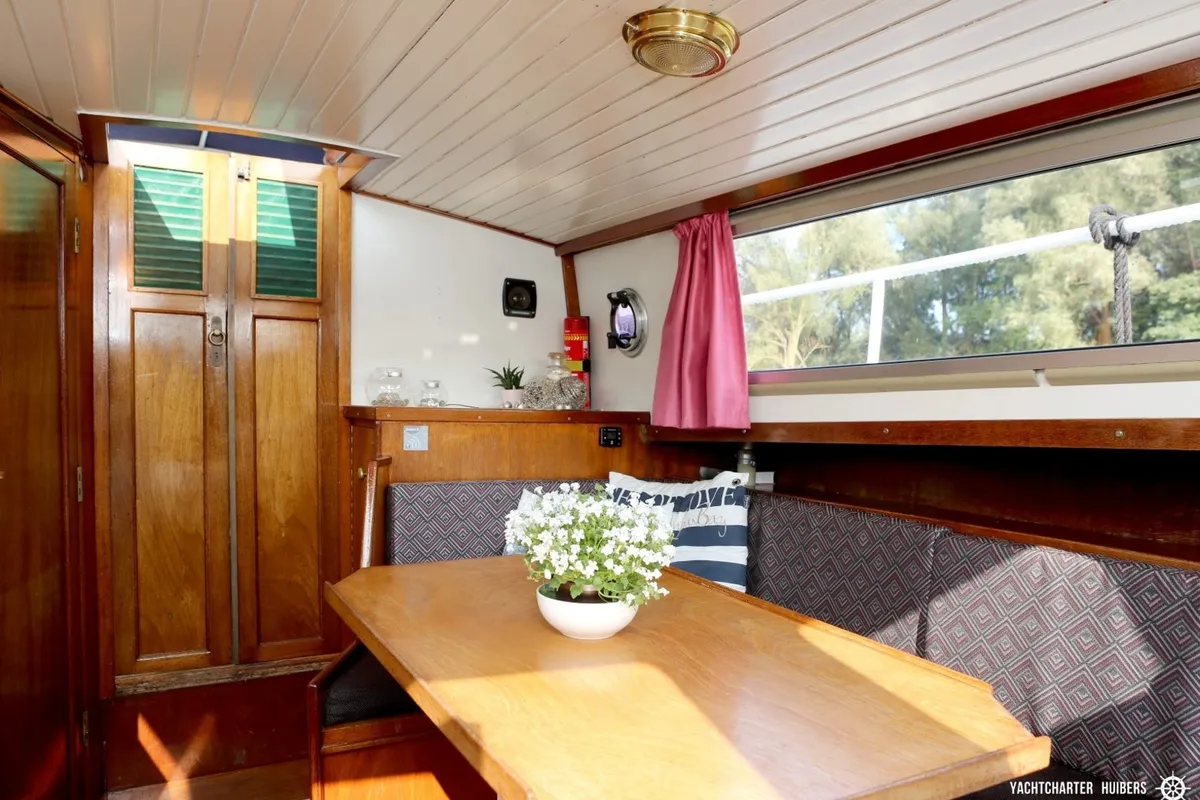 Salon of Haedi, a Courtevenne 830 motorboat at Heukelum, Netherlands