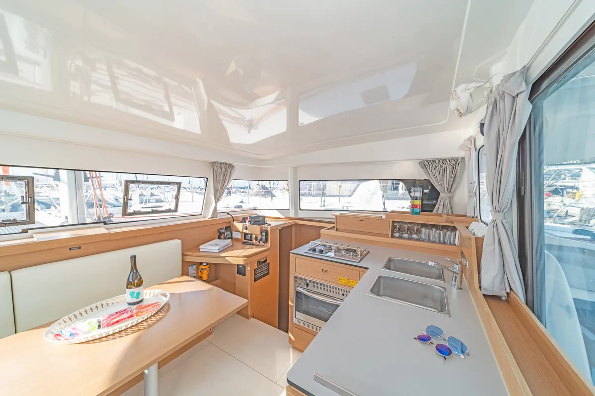 Galley of Phos, a Excess 11 catamaran at Municipal Unit of Lefkada, Greece