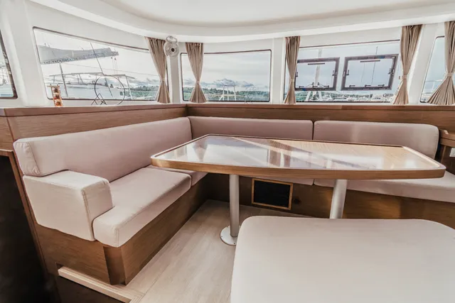 Salon of ARTEMIS, a Lagoon 42 catamaran at Grad Šibenik, Croatia