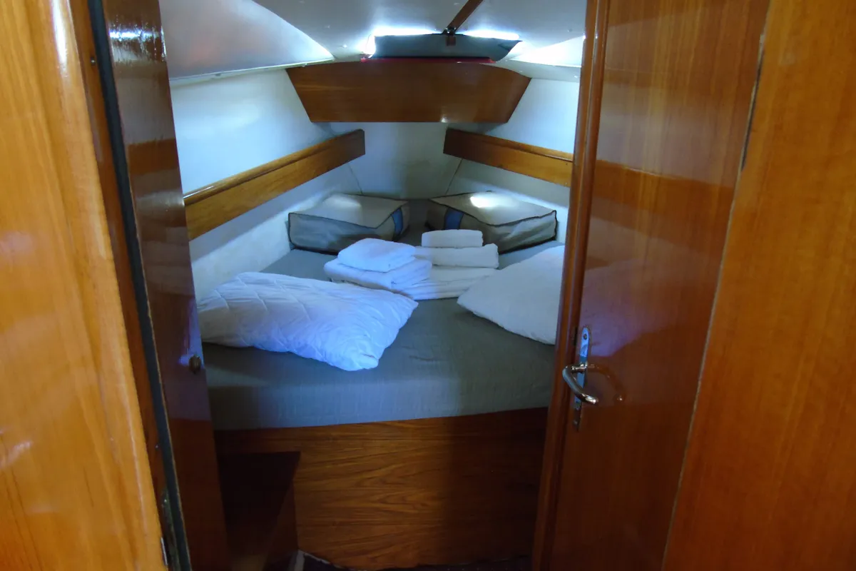 Cabin on Calma, a Jeanneau Sun Odyssey 37.1 sailboat at Municipal Unit of Lefkada, Greece