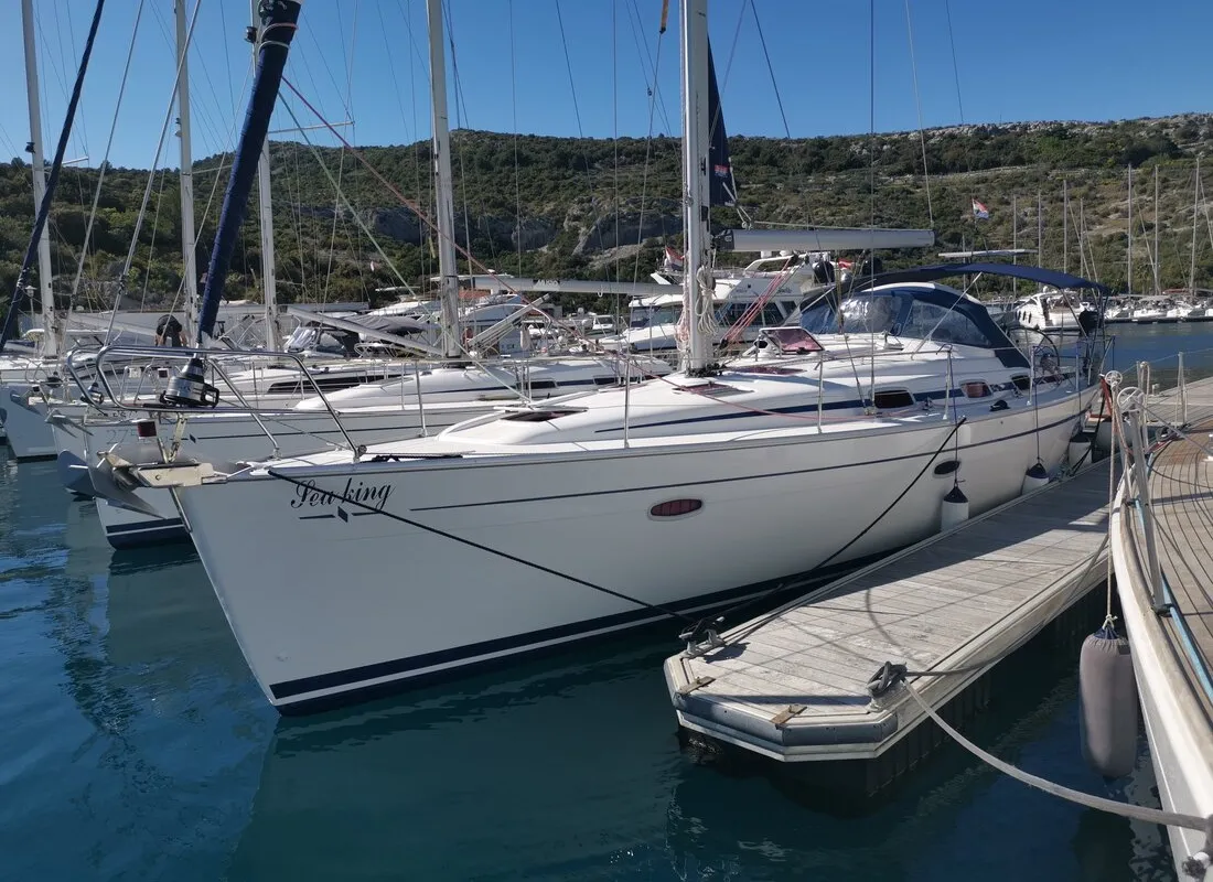 Exterior view of Sea King, a Bavaria 42 Cruiser sailboat at Primošten, Croatia